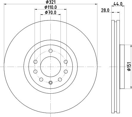 HELLA 8DD 355 113-101 - Спирачен диск vvparts.bg