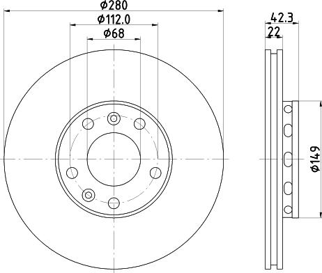 HELLA 8DD 355 113-321 - Спирачен диск vvparts.bg