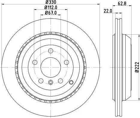 HELLA 8DD 355 121-721 - Спирачен диск vvparts.bg