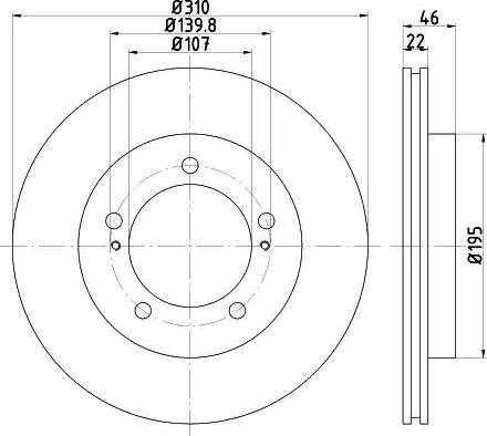 HELLA 8DD 355 112-991 - Спирачен диск vvparts.bg