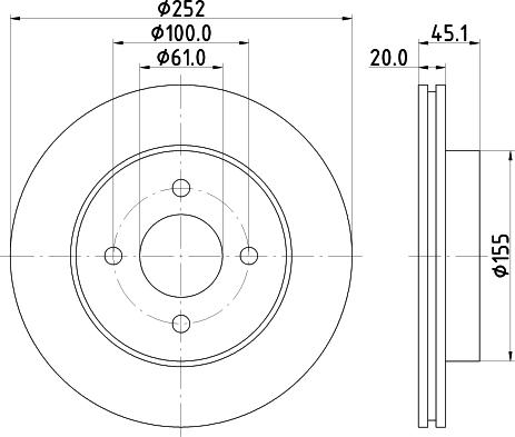 HELLA 8DD 355 112-961 - Спирачен диск vvparts.bg