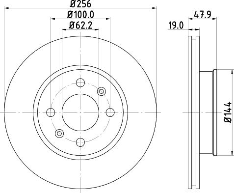 HELLA 8DD 355 112-471 - Спирачен диск vvparts.bg