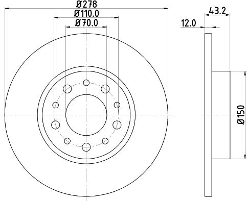 HELLA 8DD 355 112-541 - Спирачен диск vvparts.bg