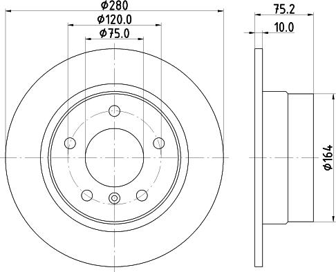 HELLA 8DD 355 112-642 - Спирачен диск vvparts.bg