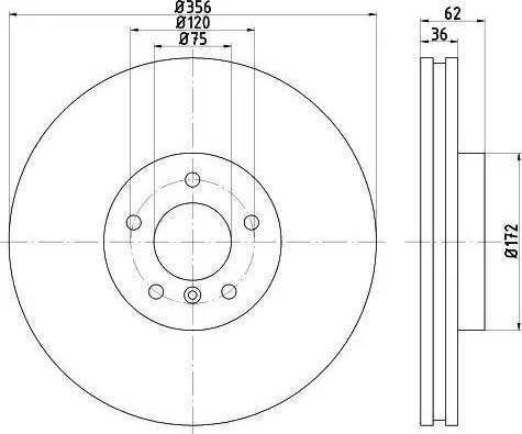 HELLA 8DD 355 112-681 - Спирачен диск vvparts.bg