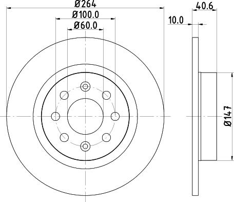 HELLA 8DD 355 112-621 - Спирачен диск vvparts.bg