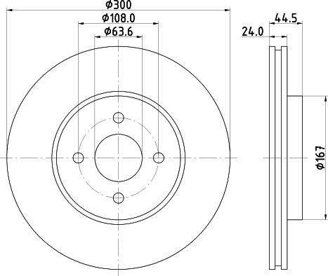 HELLA 8DD 355 112-091 - Спирачен диск vvparts.bg