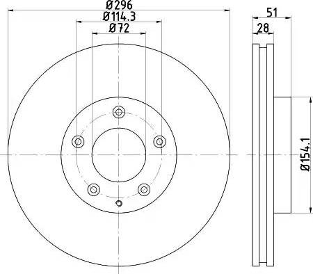 HELLA 8DD 355 112-891 - Спирачен диск vvparts.bg