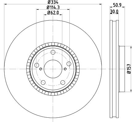 HELLA 8DD 355 112-861 - Спирачен диск vvparts.bg