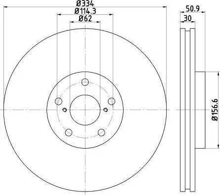 HELLA 8DD 355 121-851 - Спирачен диск vvparts.bg