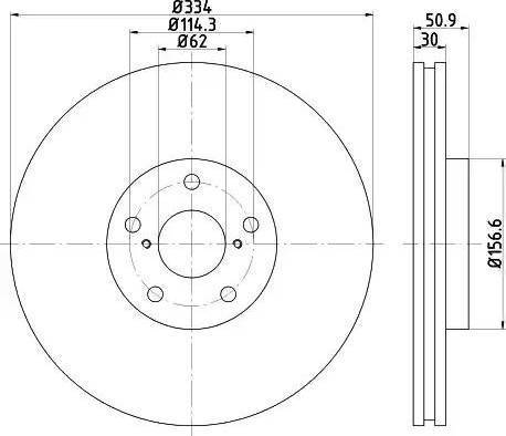 HELLA 8DD 355 121-861 - Спирачен диск vvparts.bg