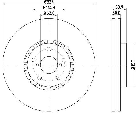 HELLA 8DD 355 129-841 - Спирачен диск vvparts.bg