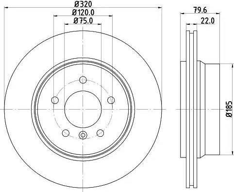 HELLA 8DD 355 121-741 - Спирачен диск vvparts.bg