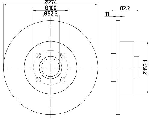 HELLA 8DD 355 112-211 - Спирачен диск vvparts.bg