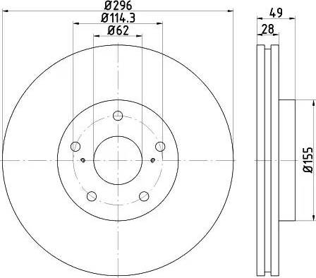 HELLA 8DD 355 117-431 - Спирачен диск vvparts.bg