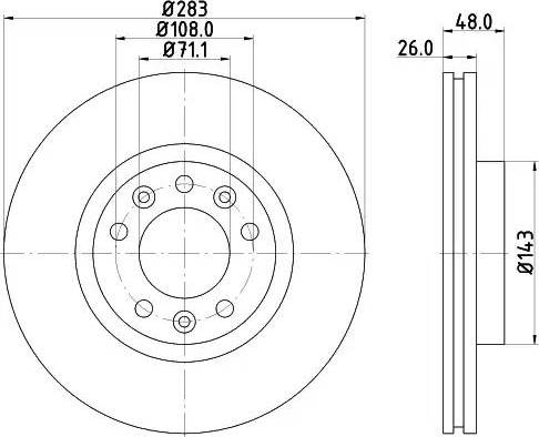 HELLA 8DD 355 117-341 - Спирачен диск vvparts.bg