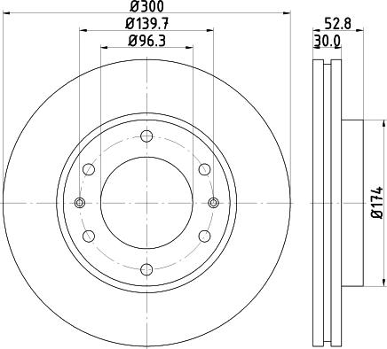 HELLA 8DD 355 134-021 - Спирачен диск vvparts.bg