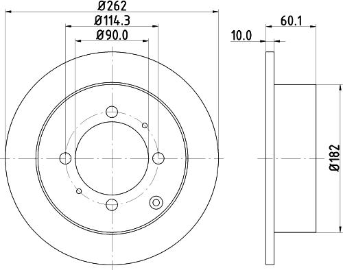 HELLA 8DD 355 134-131 - Спирачен диск vvparts.bg