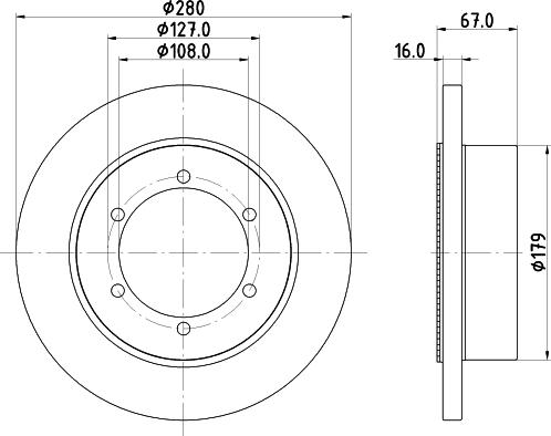 HELLA 8DD 355 134-881 - Спирачен диск vvparts.bg