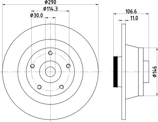 HELLA 8DD 355 131-951 - Спирачен диск vvparts.bg