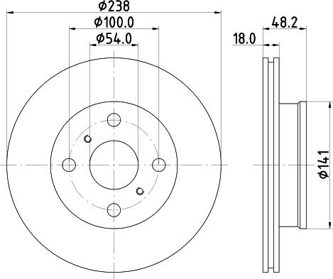 HELLA 8DD 355 133-901 - Спирачен диск vvparts.bg