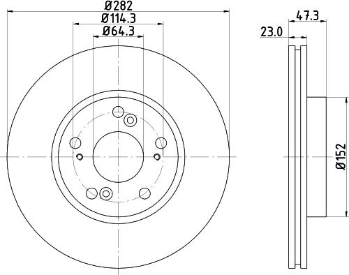 HELLA 8DD 355 133-981 - Спирачен диск vvparts.bg