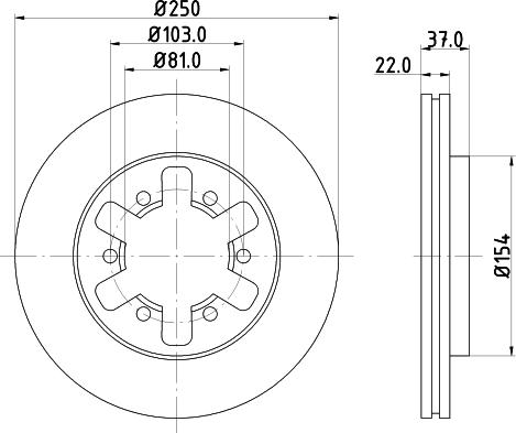 HELLA 8DD 355 133-931 - Спирачен диск vvparts.bg