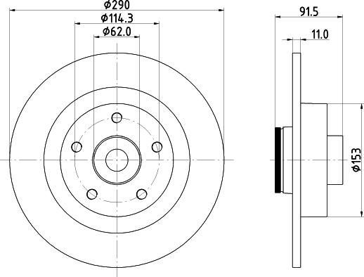 HELLA 8DD 355 133-651 - Спирачен диск vvparts.bg