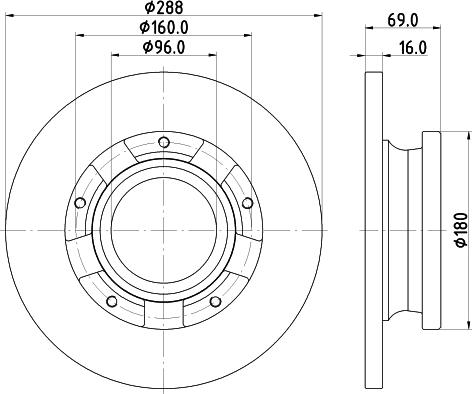 HELLA 8DD 355 133-071 - Спирачен диск vvparts.bg