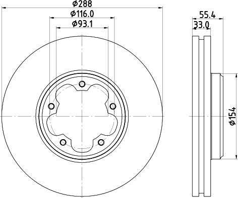 HELLA 8DD 355 133-161 - Спирачен диск vvparts.bg