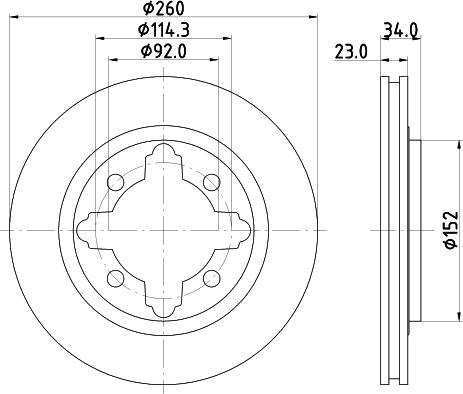 HELLA 8DD 355 133-891 - Спирачен диск vvparts.bg