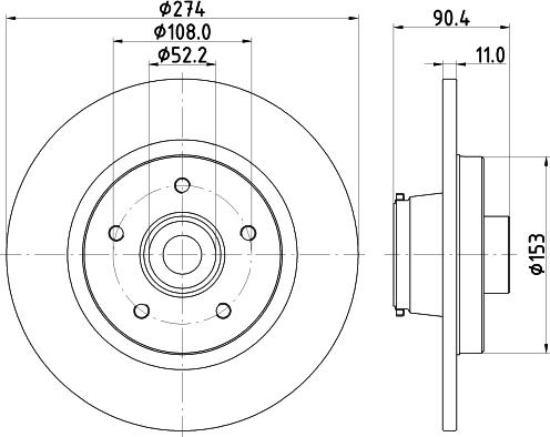 HELLA 8DD 355 133-851 - Спирачен диск vvparts.bg