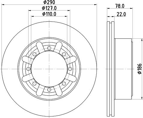 HELLA 8DD 355 133-321 - Спирачен диск vvparts.bg