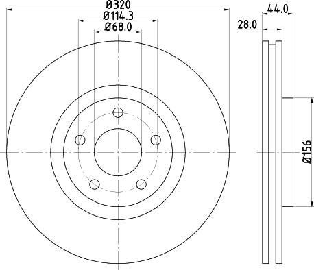 HELLA 8DD 355 129-981 - Спирачен диск vvparts.bg