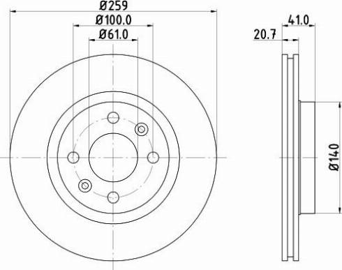 HELLA 8DD 355 129-921 - Спирачен диск vvparts.bg