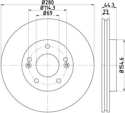 HELLA 8DD 355 129-461 - Спирачен диск vvparts.bg