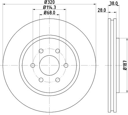 HELLA 8DD 355 129-541 - Спирачен диск vvparts.bg