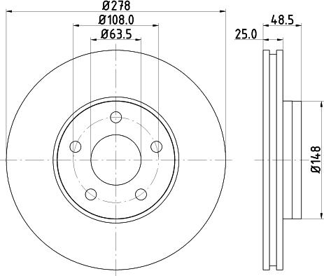 HELLA 8DD 355 129-361 - Спирачен диск vvparts.bg