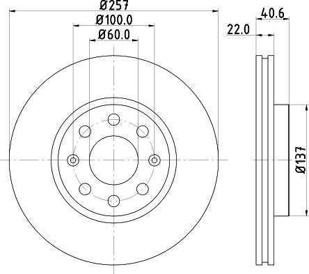 HELLA 8DD 355 124-941 - Спирачен диск vvparts.bg