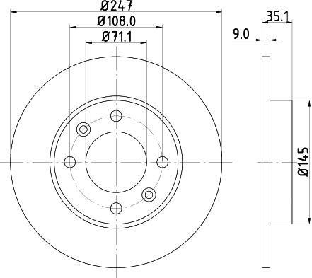 HELLA 8DD 355 124-961 - Спирачен диск vvparts.bg