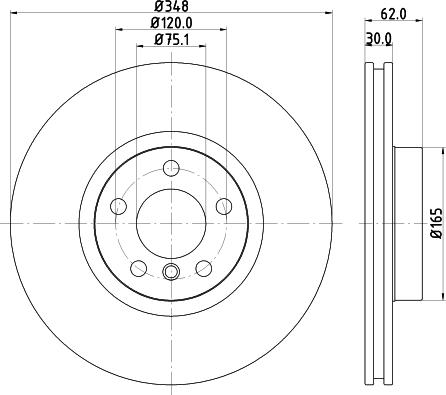 HELLA 8DD 355 124-481 - Спирачен диск vvparts.bg