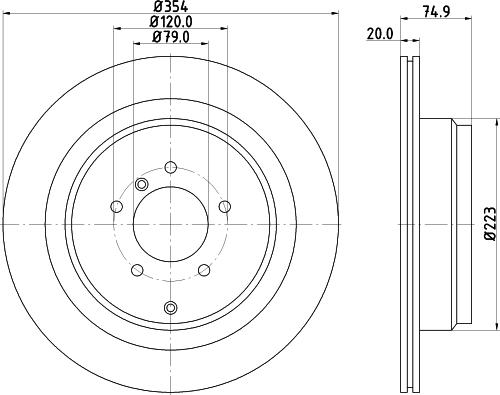 HELLA 8DD 355 124-501 - Спирачен диск vvparts.bg