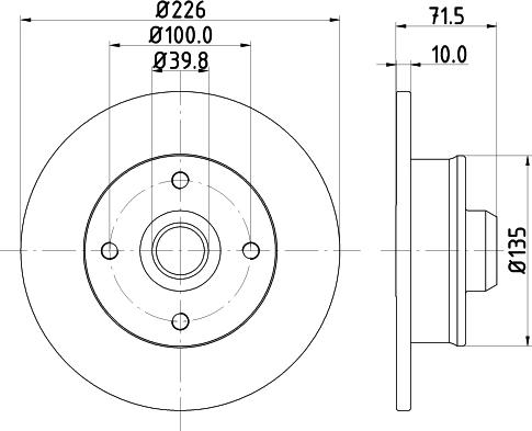 HELLA 8DD 355 124-581 - Спирачен диск vvparts.bg