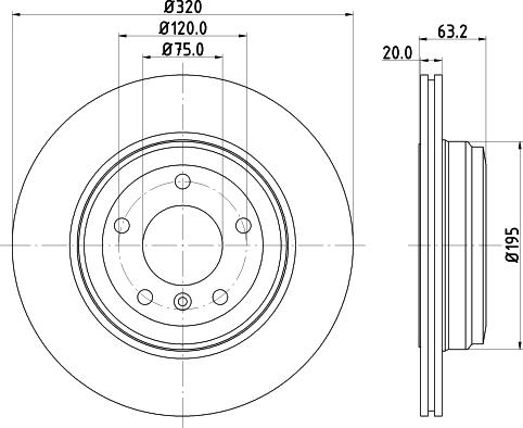 HELLA 8DD 355 124-571 - Спирачен диск vvparts.bg