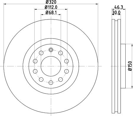 HELLA 8DD 355 124-191 - Спирачен диск vvparts.bg