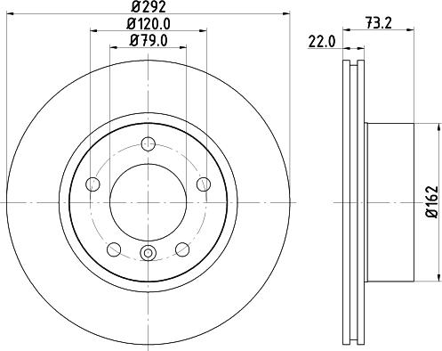 HELLA 8DD 355 124-151 - Спирачен диск vvparts.bg