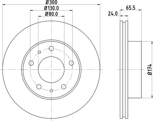 HELLA 8DD 355 124-821 - Спирачен диск vvparts.bg