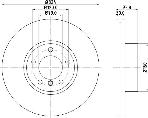 HELLA 8DD 355 124-301 - Спирачен диск vvparts.bg