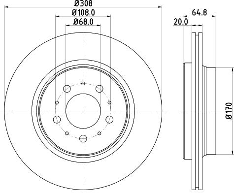 HELLA 8DD 355 124-241 - Спирачен диск vvparts.bg