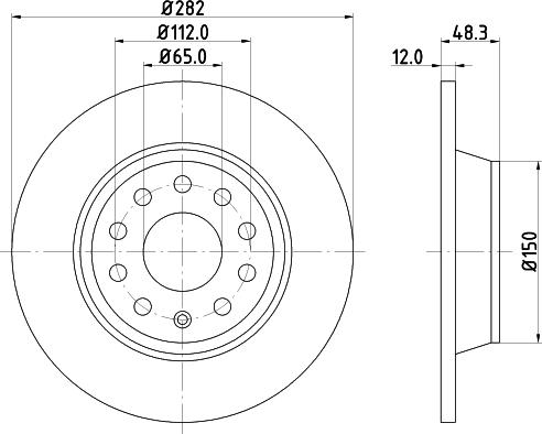 HELLA 8DD 355 124-281 - Спирачен диск vvparts.bg